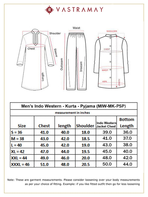 Men's Navy Blue Glitter Indo Western Sherwani With Kurta Pant Set